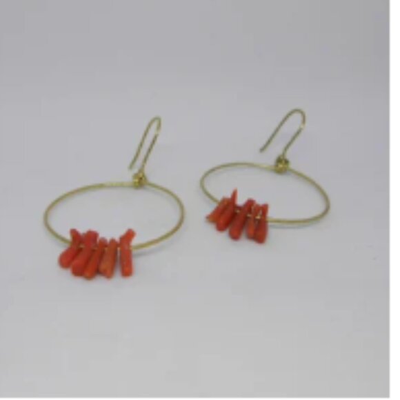 Coral Necklace and Earrings Set - Picture 2 of 4